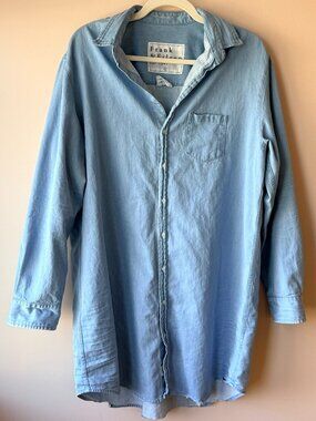 Frank & Eileen Famous Mary Denim Shirtdress 100% Cotton Size Large